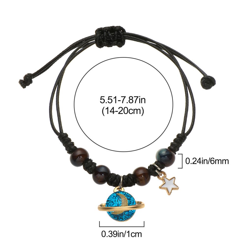 Vòng Tay Dây Bện Mặt Hình Hành Tinh Vũ Trụ Mihan Làm Bằng Thủ Công Nhiều Màu Sắc Làm Bằng Tay Cho Cặp Đôi/Học Sinh