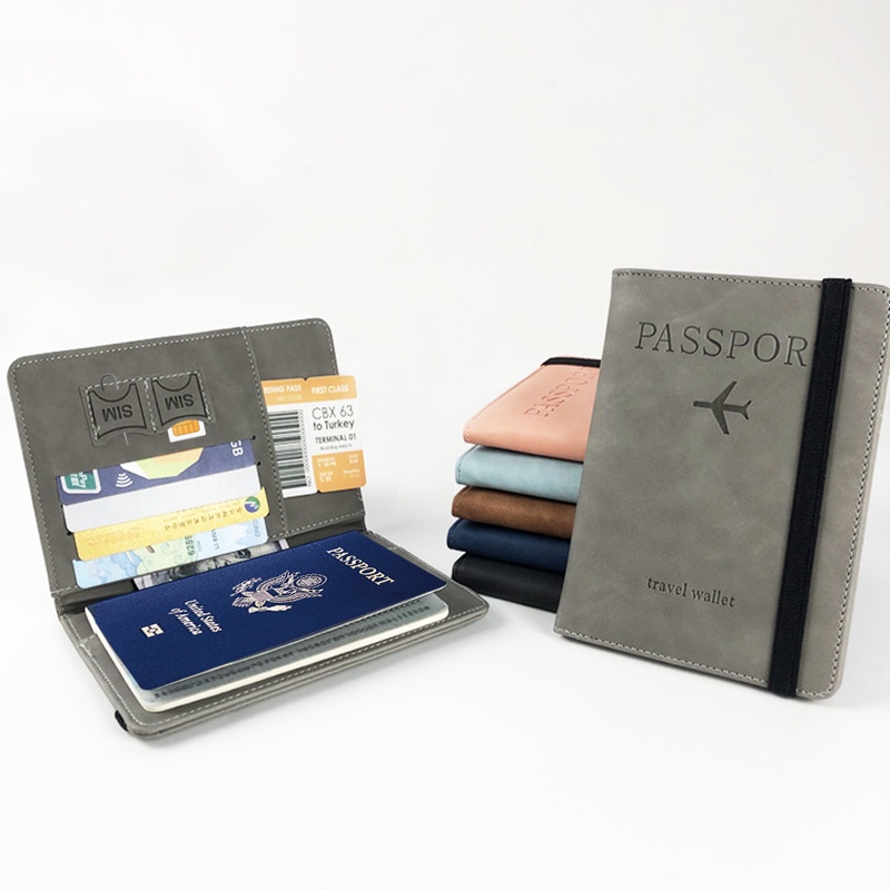 Bao Da Bọc Hộ Chiếu Da Lộn Ví Đựng Visa, Passport, Thẻ ATM, Card Sim Đa Năng Du Lịch Tiện Dụng