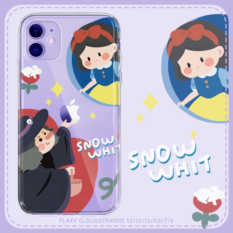 Ốp điện thoại mềm in hình Bạch Tuyết hoạt hình thích hợp cho iphone 13/ 12 pro max 7plus 8Plus X XR 11 xs max 13Pro