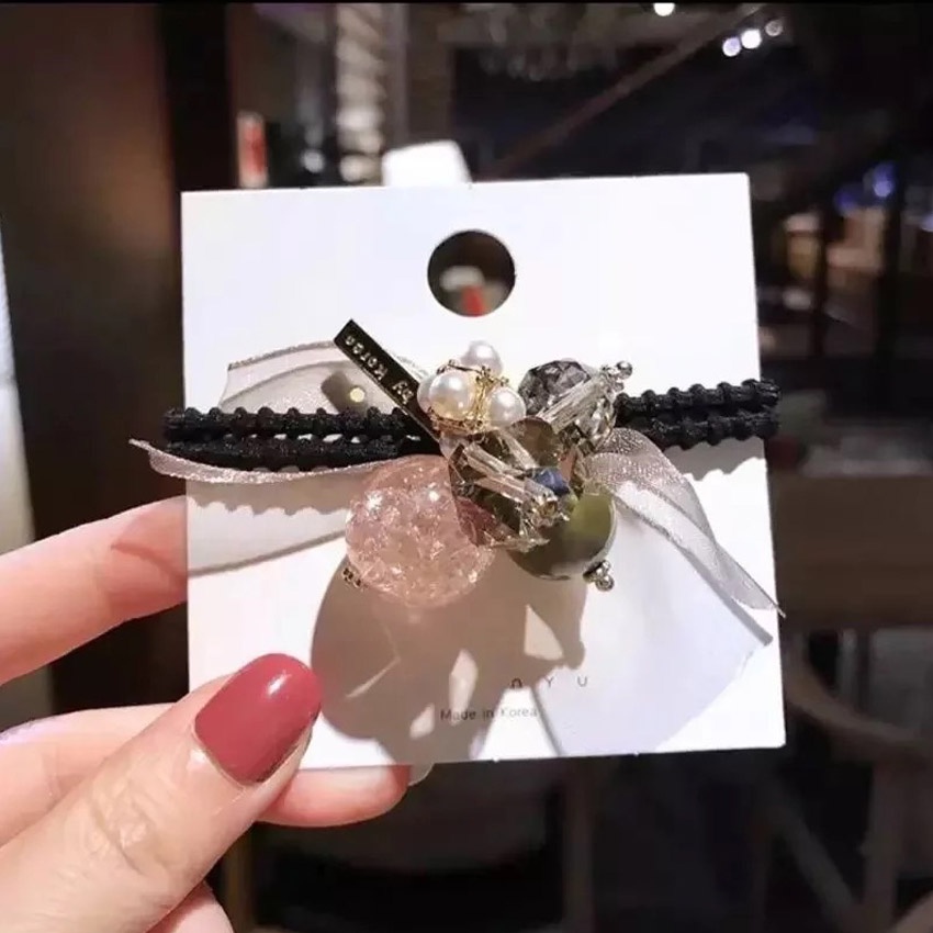 Dây buộc tóc nữ pha lê cao cấp sang trọng - Set 5 dây cột tóc dễ thương, bền đẹp - NASI Store