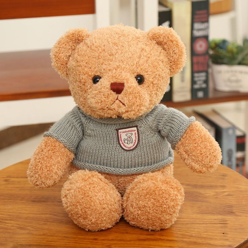 Gấu Bông Teddy Áo Len Thú Nhồi Bông Gấu Nâu Lông Xù Gấu Vá Da Cao Cấp_Unishop