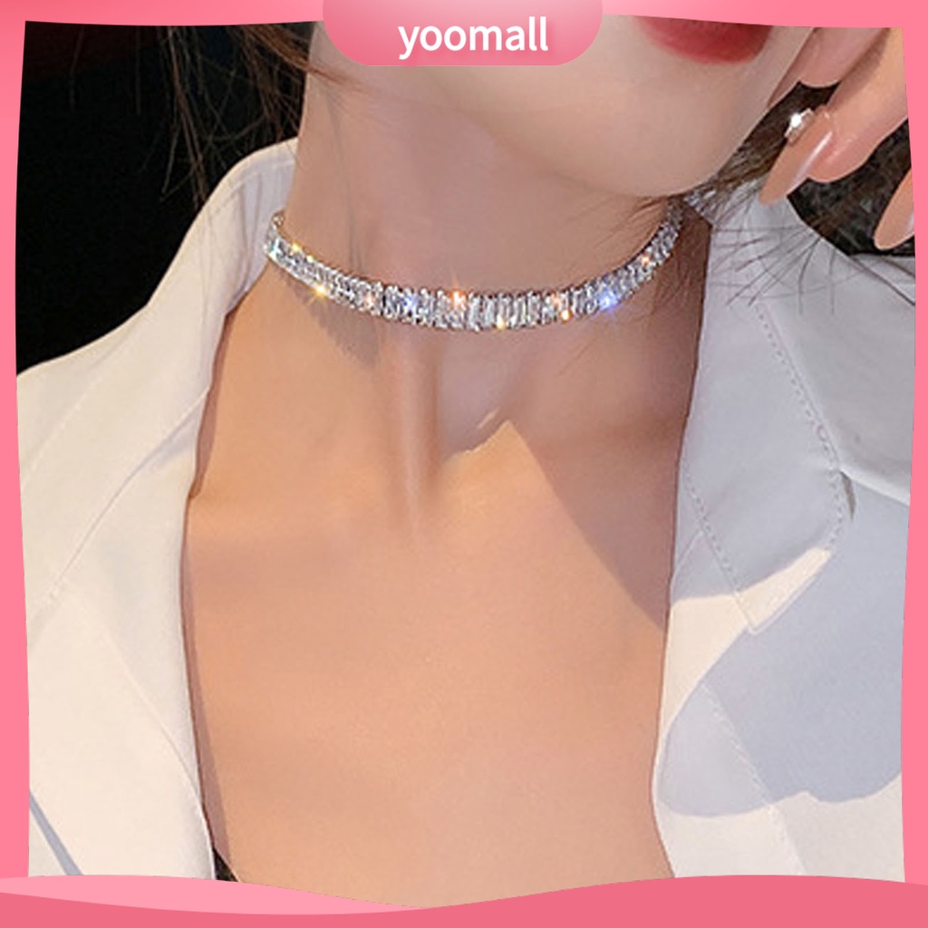 Vòng Cổ Choker Đính Đá Zircon Đơn Giản Nhẹ Nhàng Có Thể Điều Chỉnh