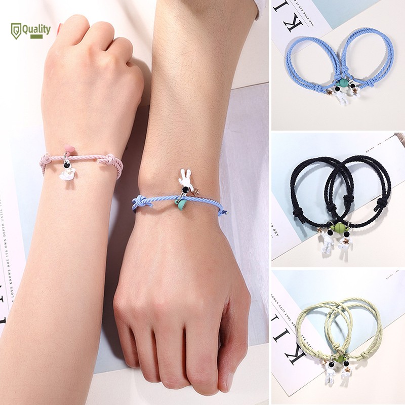 Set 2 Vòng Tay Nam Châm Mặt Hình Phi Hành Gia Thời Trang / Cặp vòng tay có nam châm thiết kế độc đáo thời trang cho các cặp đôi 2pcs | BigBuy360 - bigbuy360.vn