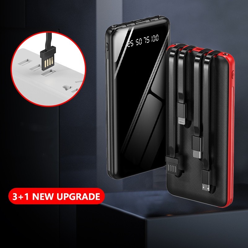 Sạc Dự Phòng Dung Lượng Lớn 20000MAh 4 Giao Diện Có Đèn LED Hiển Thị Cho IOS / Android