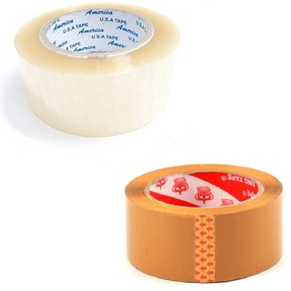 1 Cuộn Băng Keo Trong hoặc Đục 100 Yard 200 Yard Đóng Hàng Hóa Siêu Dính -  Băng Keo Trong, Đục (Vàng) Đóng Thùng