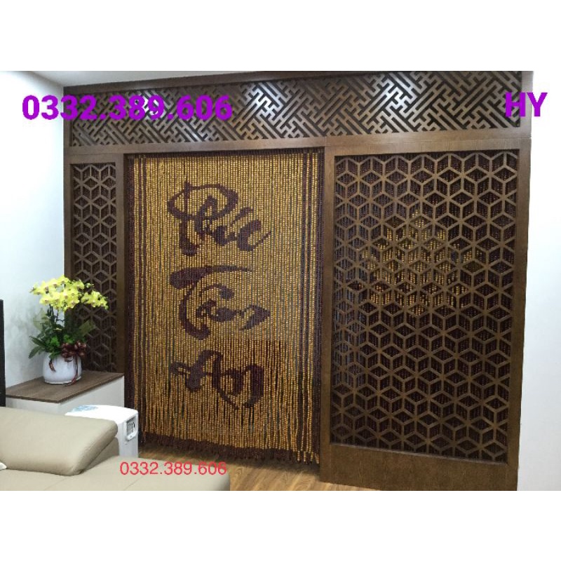 Mành - rèm hạt gỗ Pơmu; Mành hạt gỗ phòng thờ!