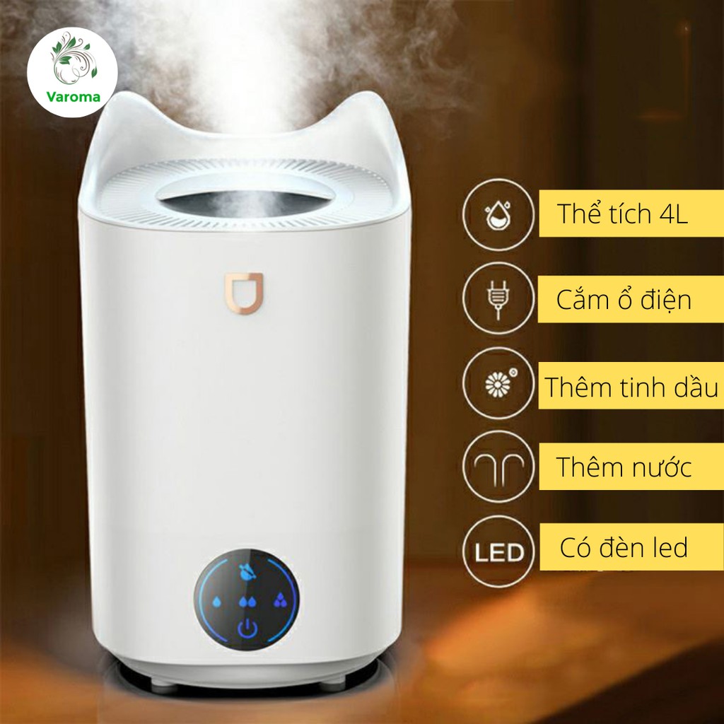 Máy Phun Sương Tạo Ẩm Khuếch Tán Tinh Dầu 3 Lít Humidifier đèn Led 7 Màu cho Phòng Lớn Bảo Hành 6 Tháng MX29