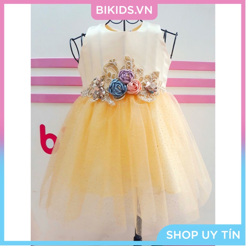 Váy công chúa đính hoa ngực cho bé 4y (14-16kg)