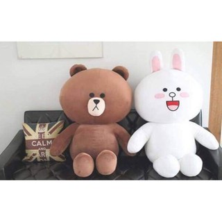 Gấu bông Brown và Thỏ trắng Cony 35 cm - Hàng VNXK cao cấp