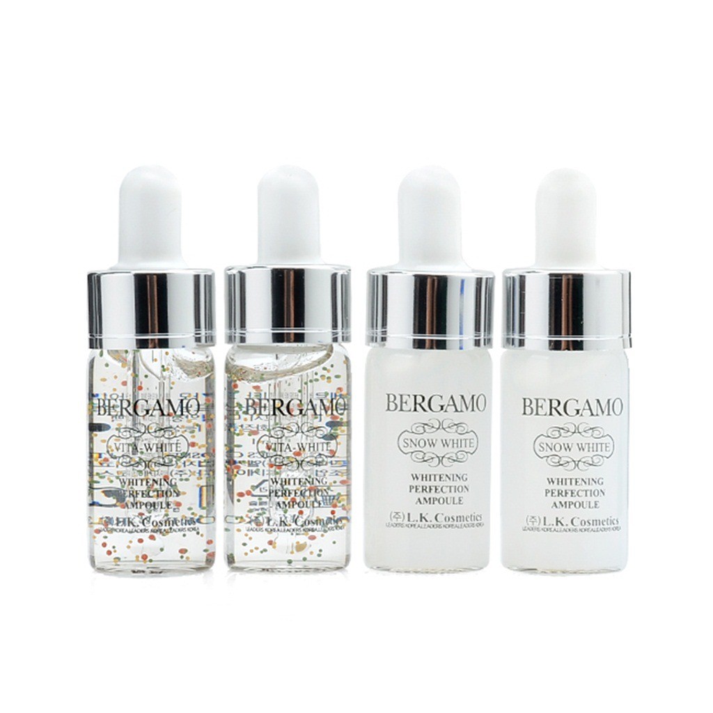 Set 4 chai serum trắng da BERGAMO Whitening