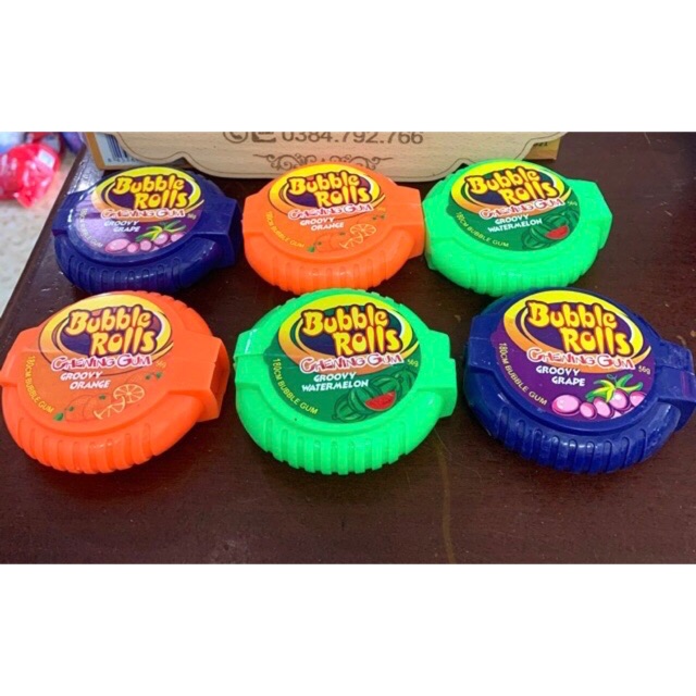 Kẹo Gum cuộn Hubba Bubble Rolls Thái Lan 56g