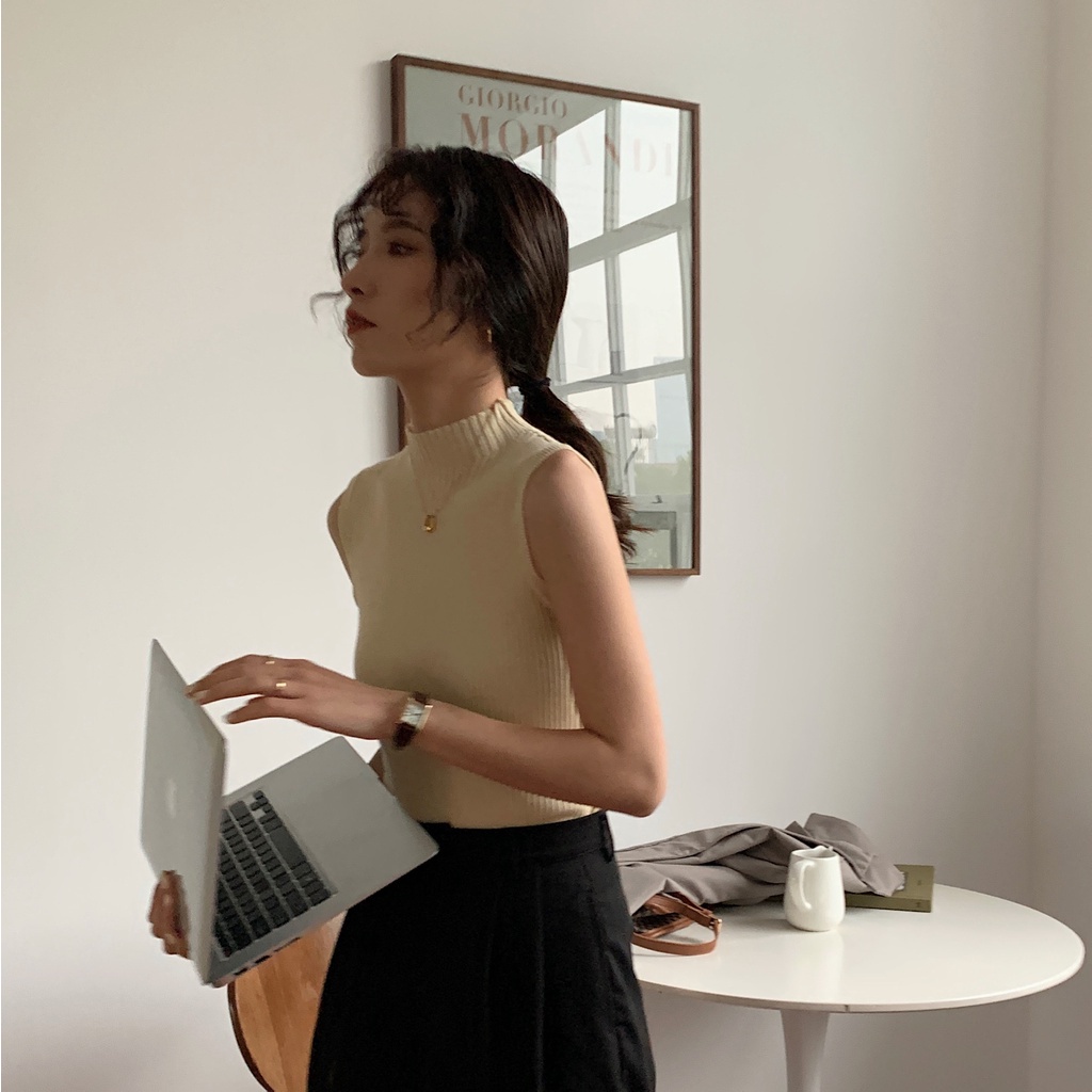 Áo len cổ cao sát nách LYRA, chất len mịn thời trang phong cách Hàn Quốc-VSYAL0035