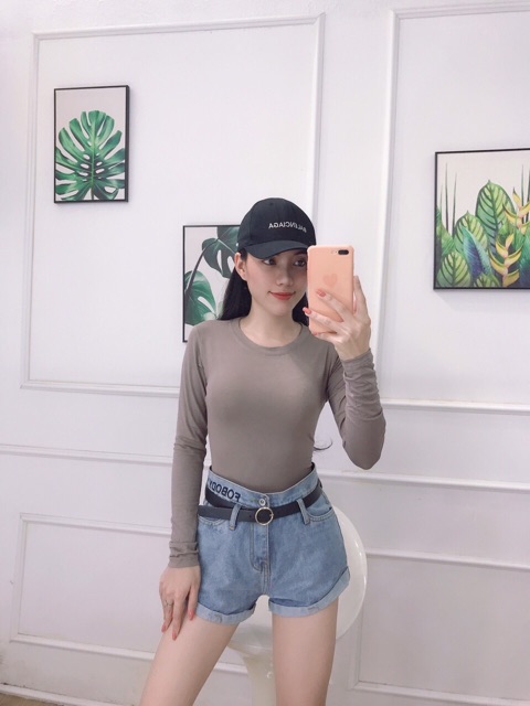 Áo thun body tay dài cổ tròn ( hình thật 100% ) | BigBuy360 - bigbuy360.vn