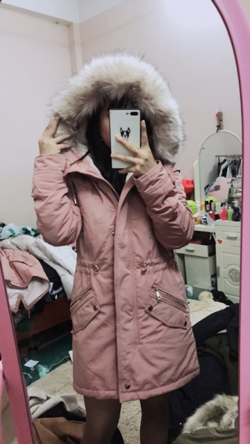 Parka xuất màu hổng