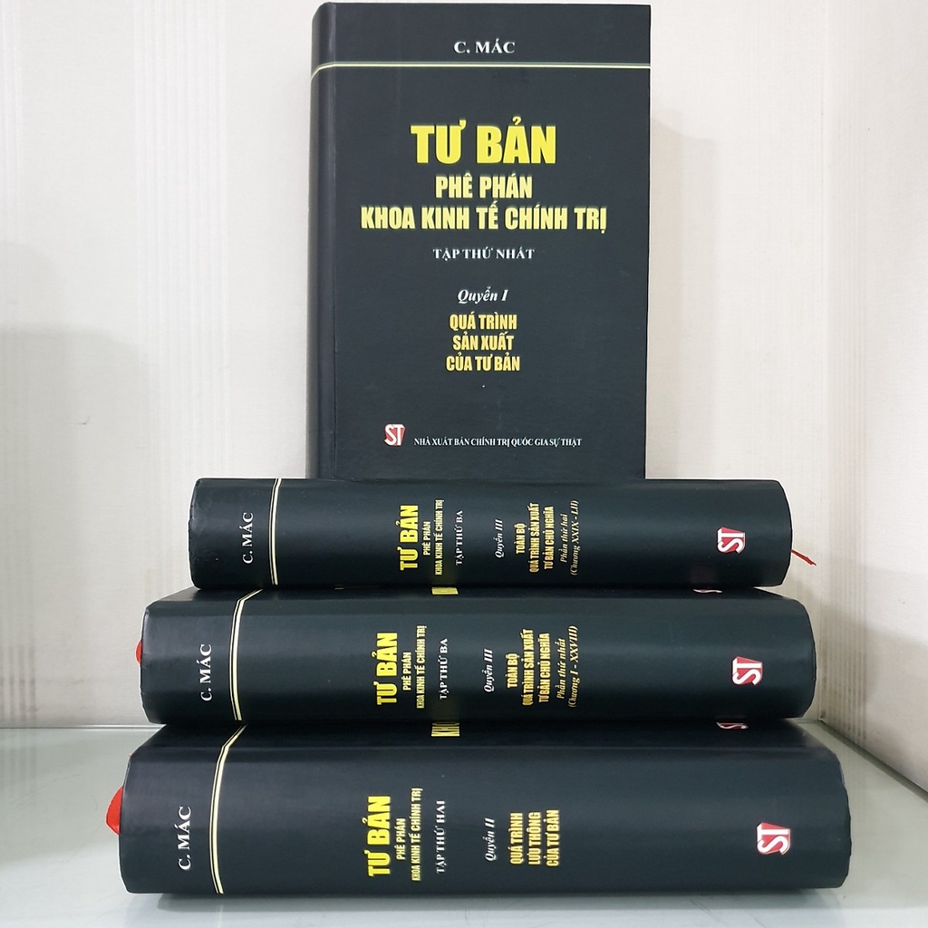 Sách Combo Tư Bản Phê Phán Khoa Kinh Tế Chính Trị - Các Mác (Trọn bộ 4 cuốn Bìa cứng - Bản in năm 2022)