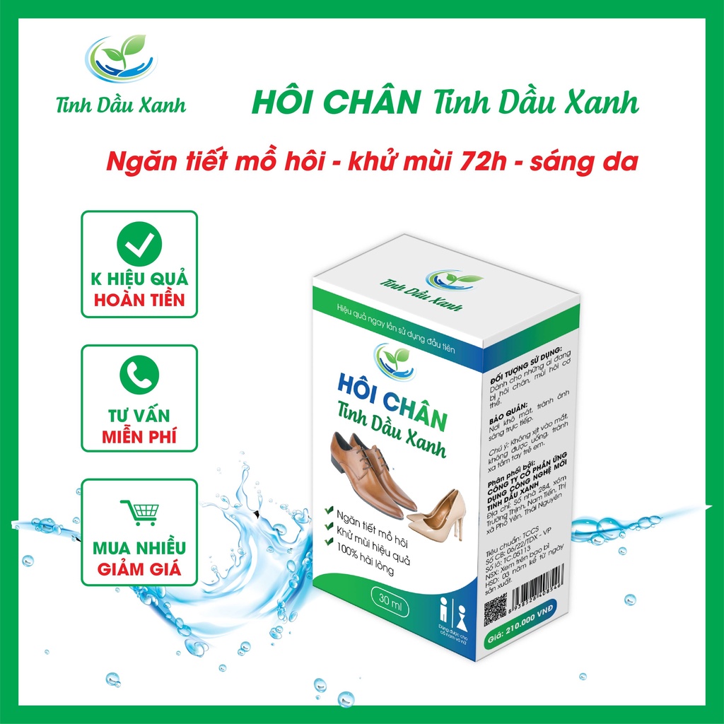 Xịt Khử Mùi Hôi Chân Chiết Xuất Tinh Dầu Thiên Nhiên Organic, Giảm Mùi Tức Thì - Ngăn Tiết Mồ Hôi Hiệu Qủa 48H Chai 30ml
