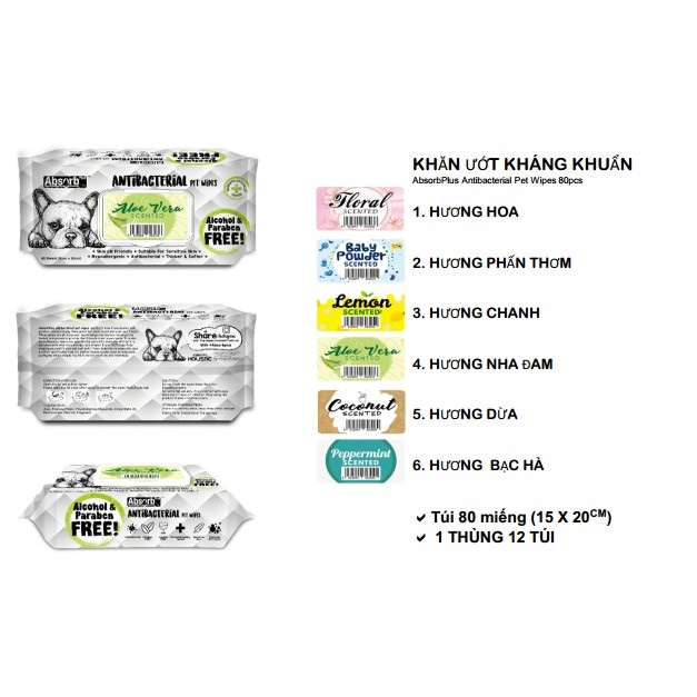Khăn ướt kháng khuẩn Kit Cat cho chó - Khăn ướt vệ sinh kháng khuẩn cho chó - Khăn ướt du lịch cho chó