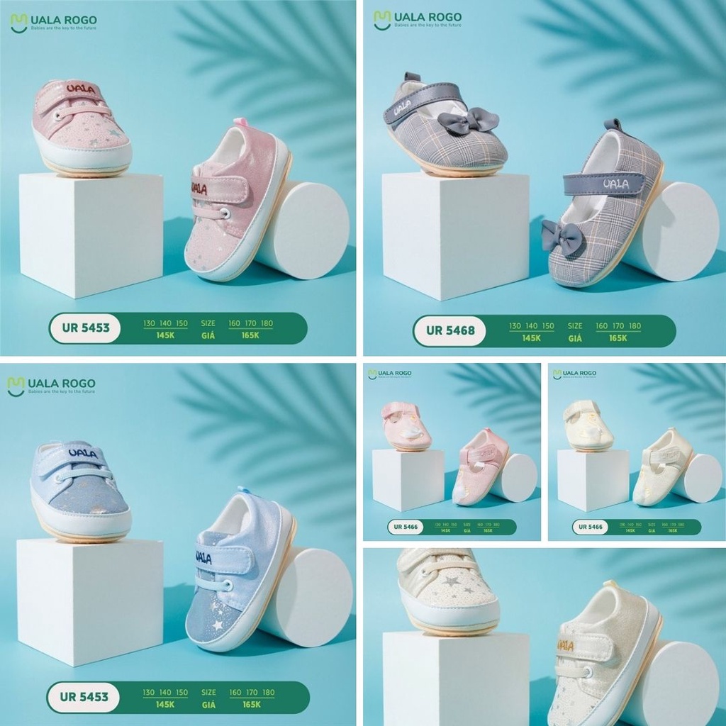 Full Giày tập đi Uala Rogo Hình con vật dễ thương đế cao su chống trượt cho bé dưới 3 tuổi đủ màu - Bu Bình Dương