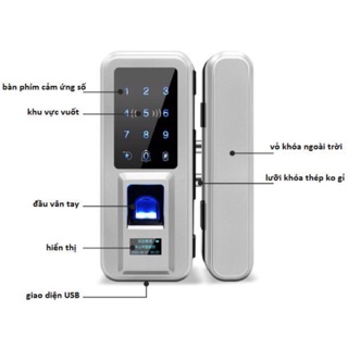 Bộ khóa cửa kính vân tay