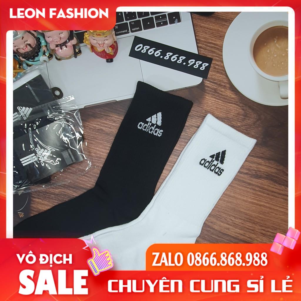 Tất ADIDAS cổ cao [ Hàng dày xuất khẩu ] Vớ thể thao dệt kim cao cấp 95% Coton hạn chế mùi hôi và thông thoáng