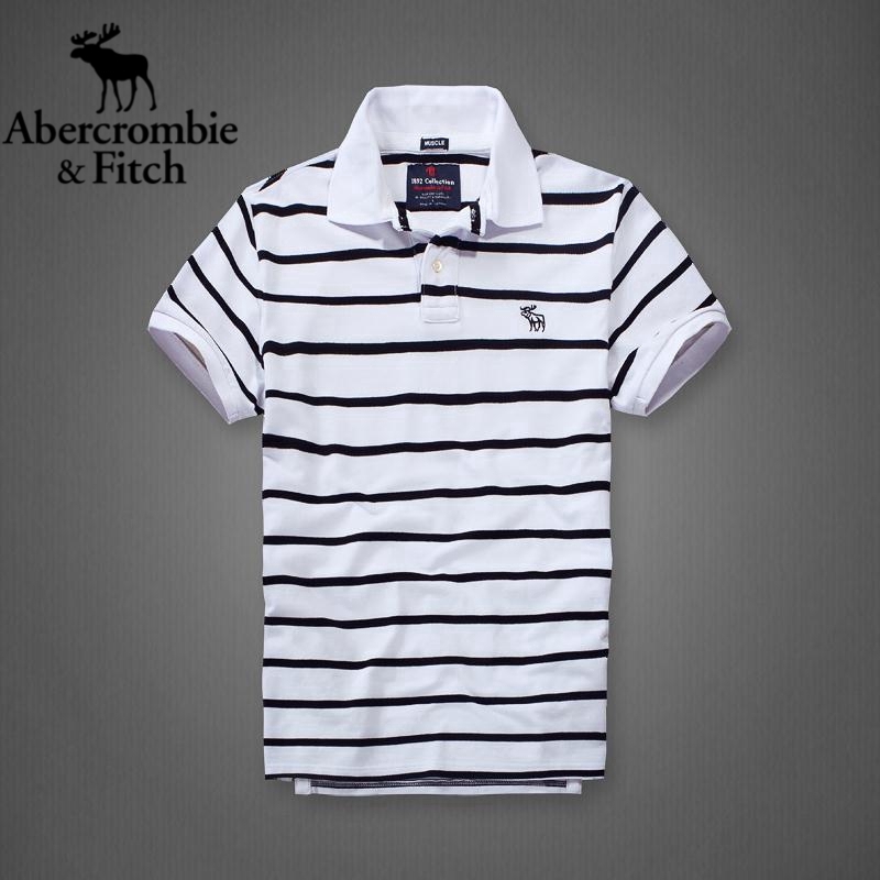 ABERCROMBIE & FITCH áo polo Tay Ngắn Màu Trơn Thời Trang Dành Cho Nam