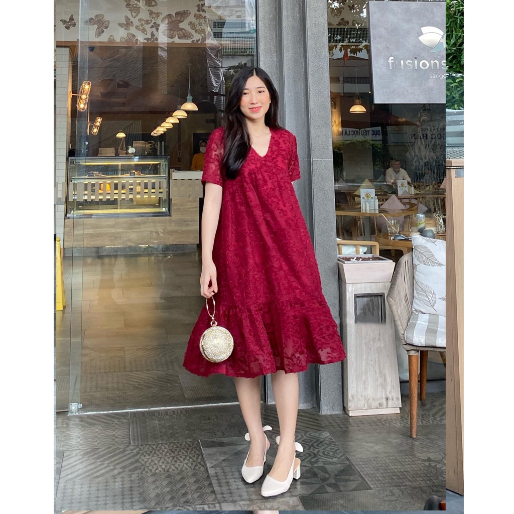 Đầm bầu ngắn tay M239 thời trang thiết kế Mom and baby