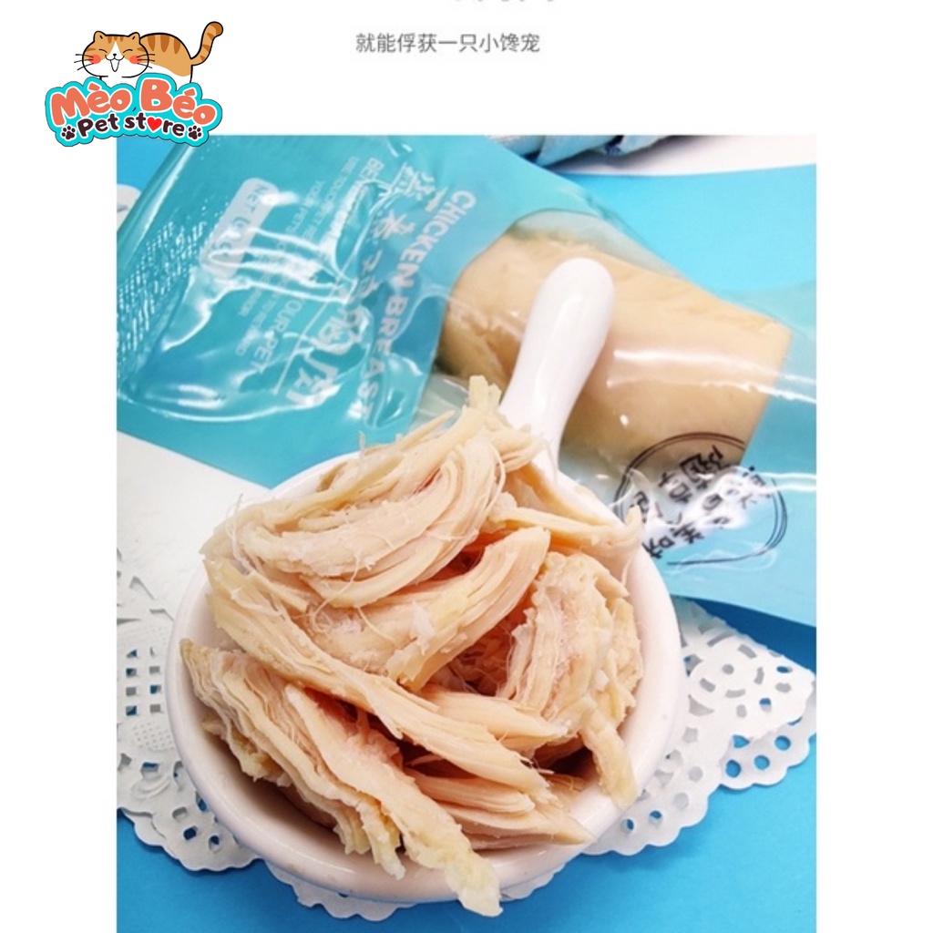 Ức gà tươi hấp ăn liền Masti cho chó mèo - gói 40g