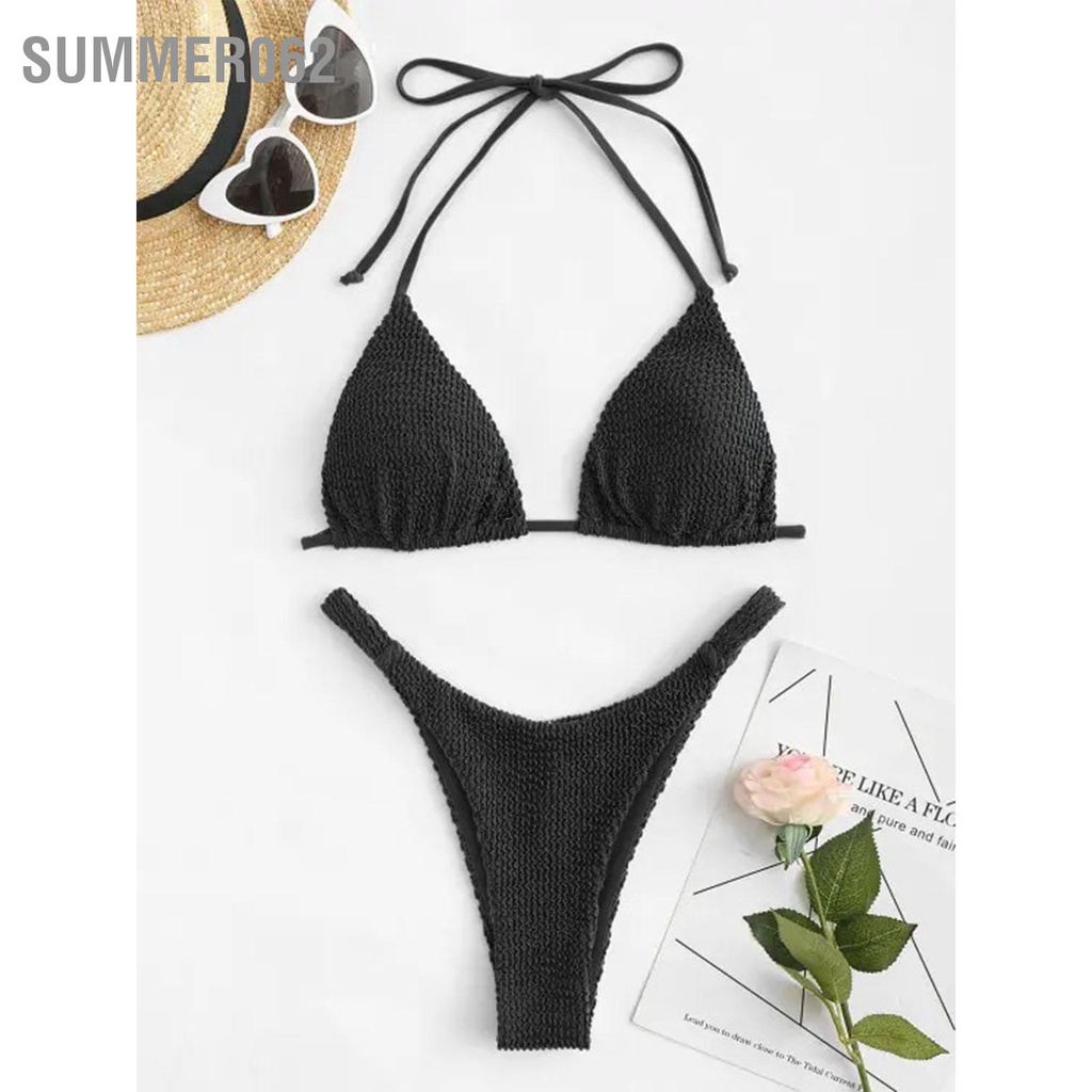 Summer062 Đồ bơi có hạt gợn sóng Thấp eo đàn hồi quyến rũ Bộ đồ tắm thoải mái cho mùa hè