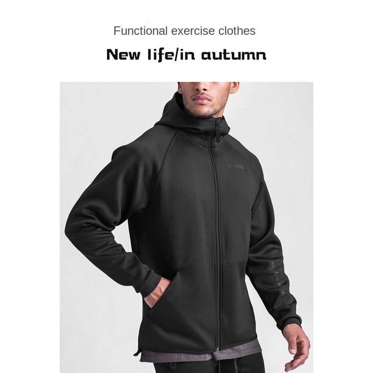 [GYMen]Áo Hoodie Dài Tay Form Rộng Phối Khóa Kéo Thời Trang Cho Nam