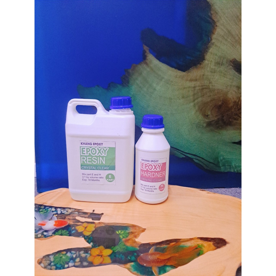 🥇1kg Keo EPOXY RESIN trong suốt hệ 2:1 đổ mặt bàn- đổ khối lớn