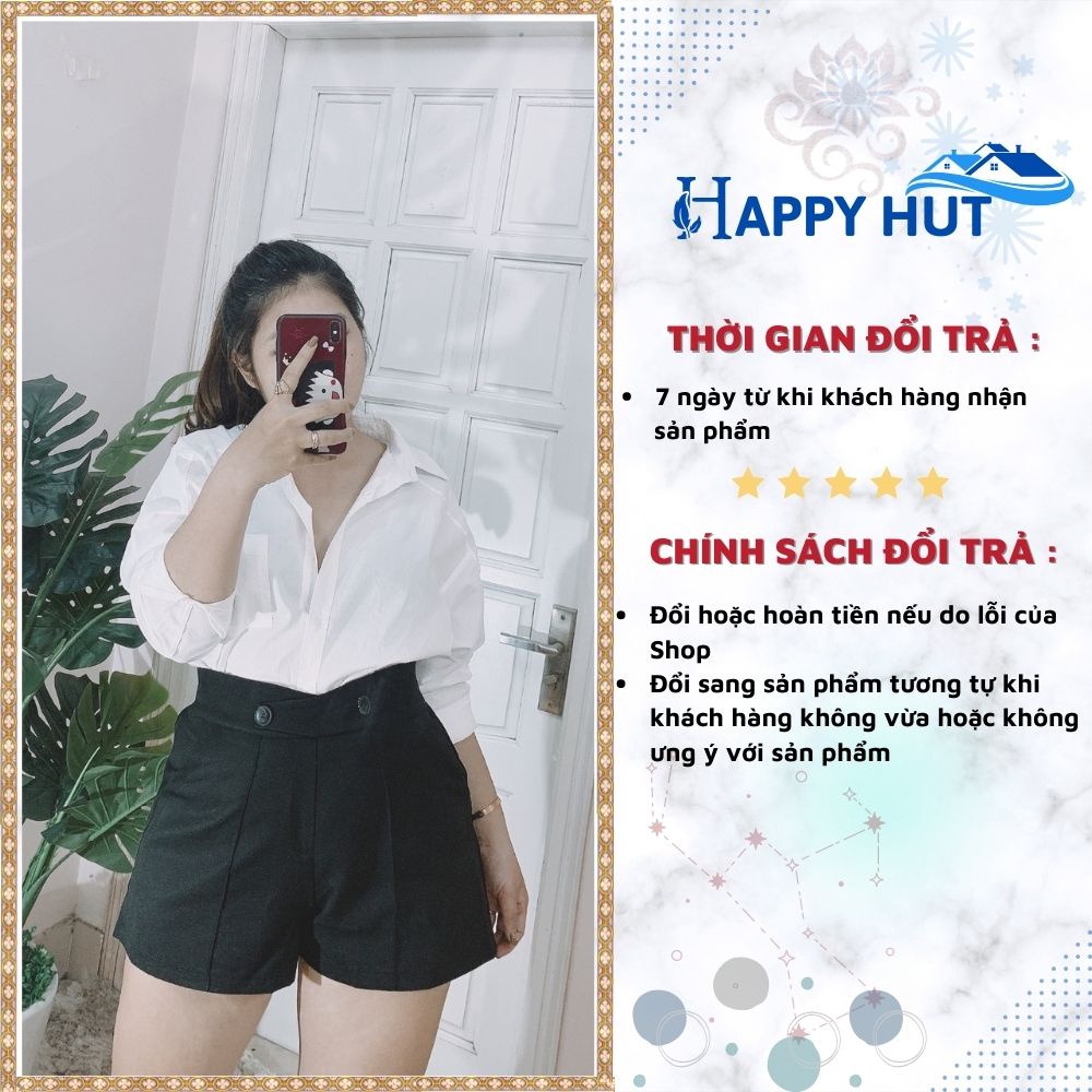 Quần short nữ bigsize ống rộng màu đen mặc ở nhà đi chơi phong cách trẻ trung cá tính có size (58-95kg) HAPPY HUT Q02 | BigBuy360 - bigbuy360.vn