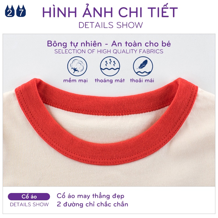 Áo thun cho bé 27HOME họa tiết hình thú đáng yêu chất cotton mềm mại