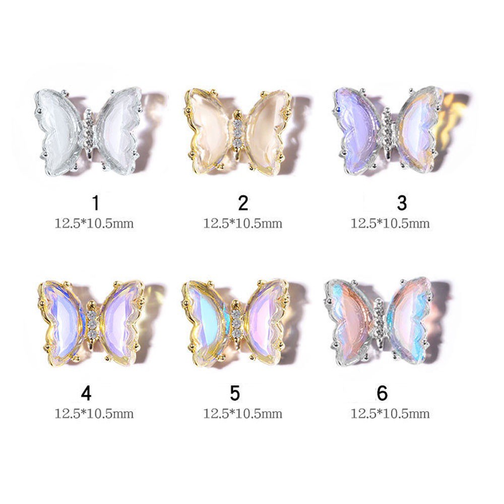 [Hàng mới về] Phụ kiện trang trí móng nghệ thuật hình bướm 3D bằng kim loại phong cách Nhật Bản