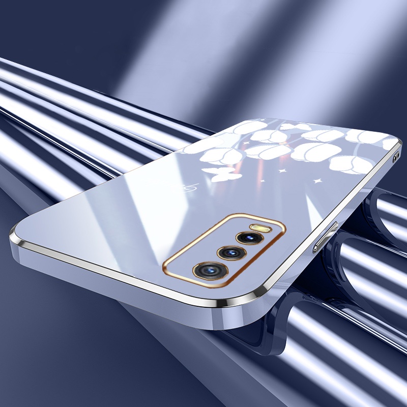 Tulip Ốp Điện Thoại Silicon Mạ Điện Họa Tiết Hoa tulip Cho vivo 2026 y20 2021 y12s 2021 y20s g y20a y12a y20i