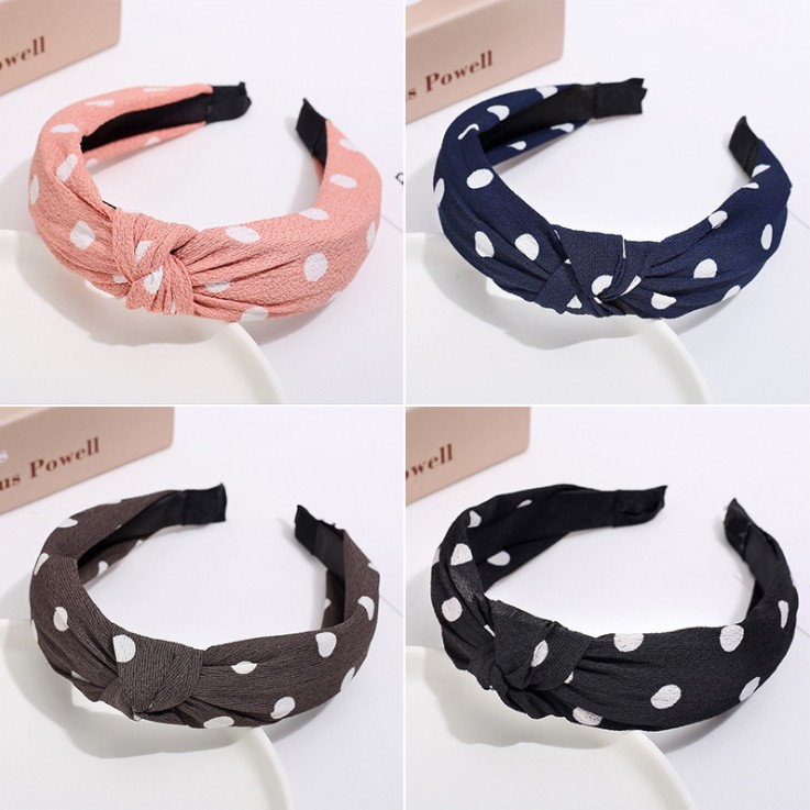 Cài Tóc Kiểu Thắt Nút Chấm Bi Style Hàn Quốc