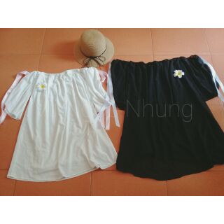 Váy trễ vai nơ tay