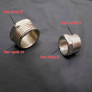 Nối ren ( cà rá, lơ thu) bằng inox ren trong, Ren Ngoài 21, 27, 34