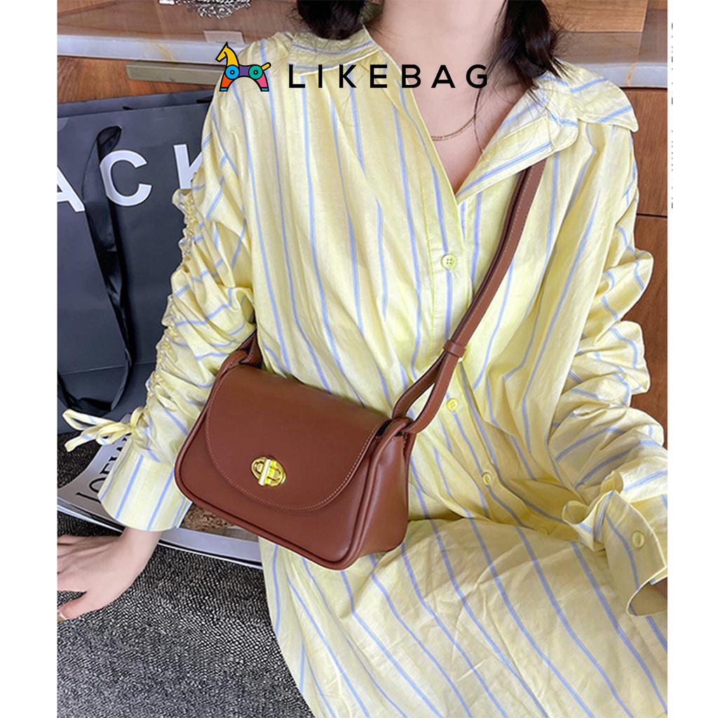 Túi đeo chéo, kẹp nách LIKEBAG khóa chữ thập sang trọng chính hãng 219XK6816 - LIBAGI