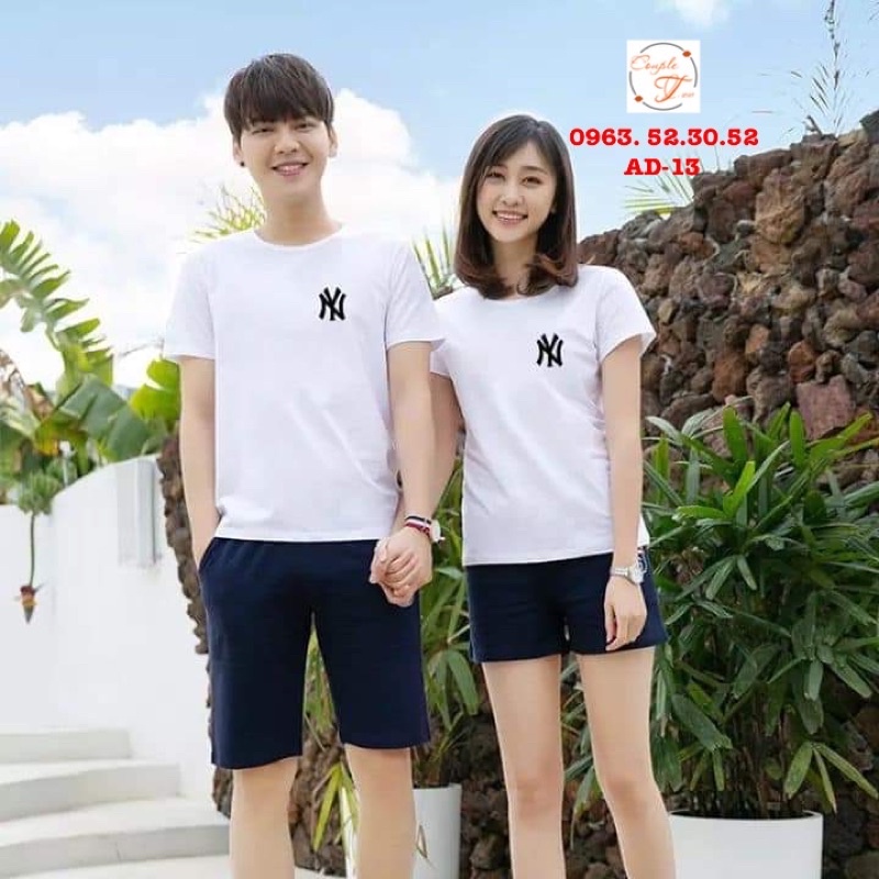 [SALE CHÀO HÈ]  Áo Đôi, Áo Cặp Nam Nữ logo NY AD-13
