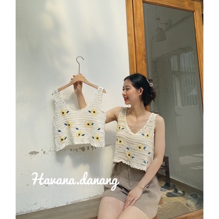 Croptop len hoa cúc (HÌNH THẬT SHOP CHỤP)