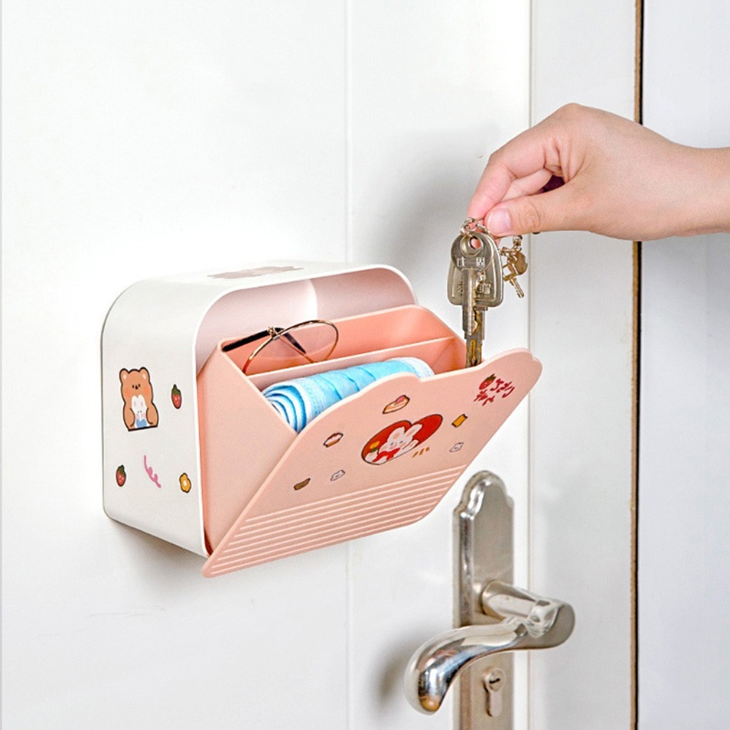 Hộp Đựng Khăn Giấy / Mỹ Phẩm / Chìa Khóa Gắn Tường Dễ Thương Tiện Dụng Cho Phòng Ngủ / Ký Túc Xá