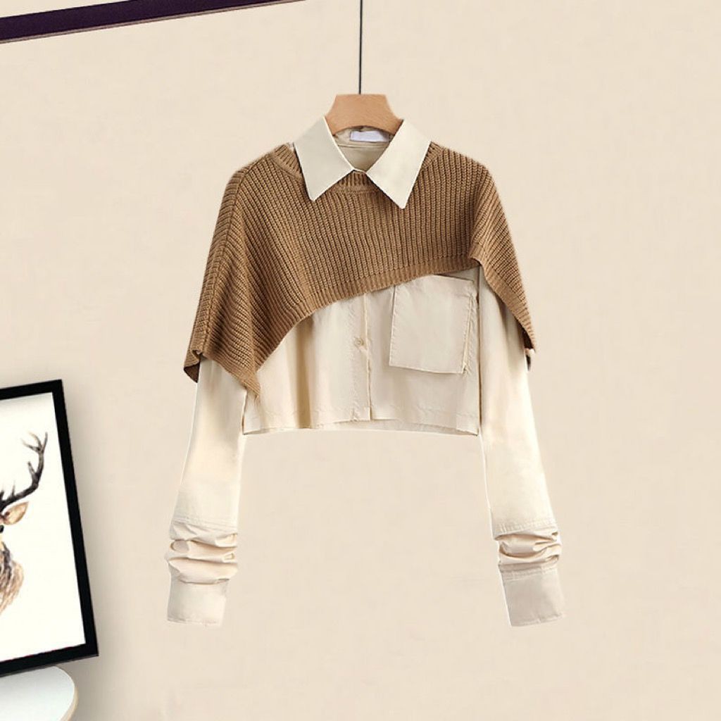 Set Áo sơ mi và Chân váy lưng cao thời trang mùa xuân 2021 cho nữ