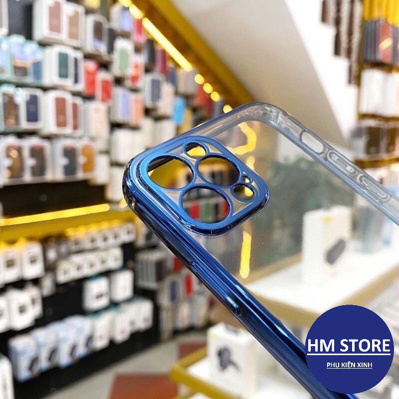 [𝘾𝙝𝙞́𝙣𝙝 𝙃𝙖̃𝙣𝙜] Ốp điện thoại iphone 12 KTS Khung Vuông mạ trong suốt sang trọng cổ điển cho iPhone 7/8/X/11pmax