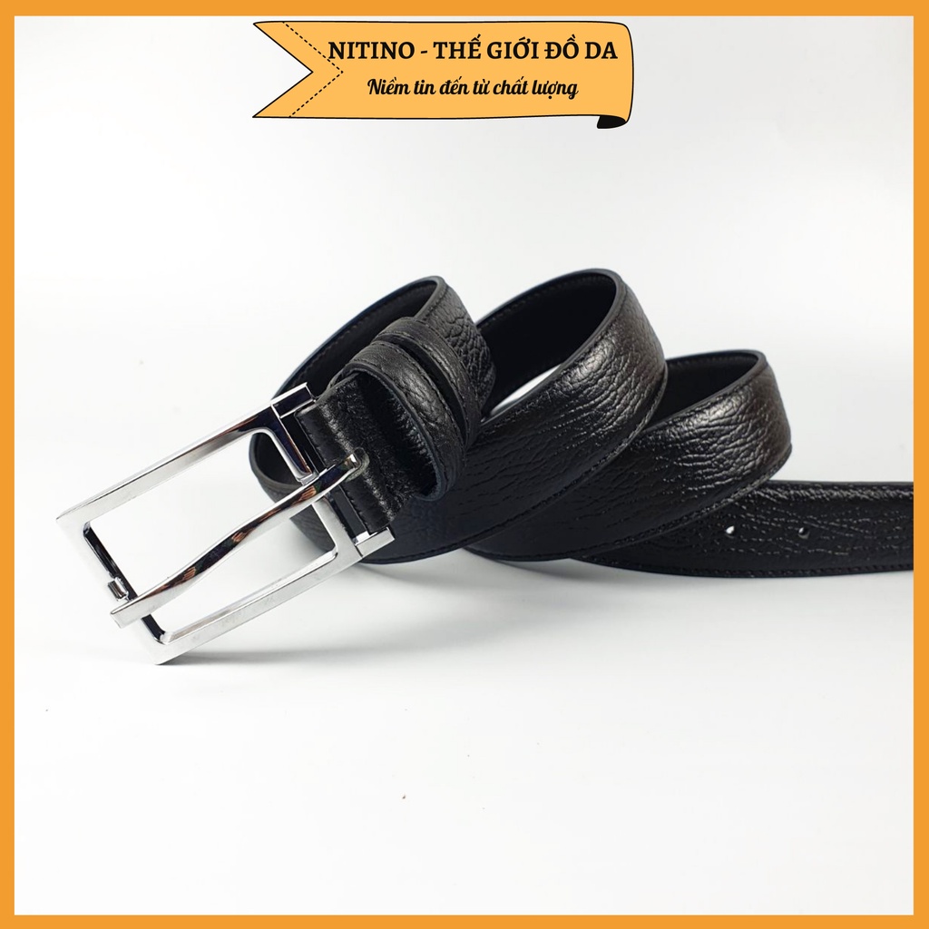 Thắt lưng nam phong cách công sở, dây nịt chất liệu da bò thật 3 lớp bản nhỏ 3.2cm khóa kim TL06