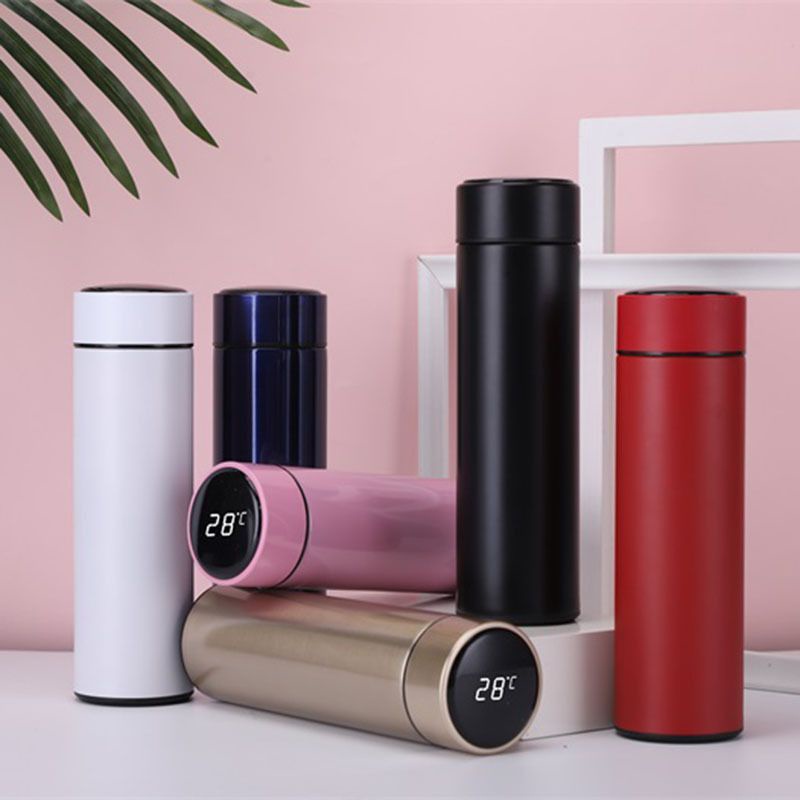 Bình giữ nhiệt Inox 2 lớp Cao Cấp Dung tích 500 ML thông minh có Đèn LED hiển thị nhiệt độ - Nhỏ gọn, sang trọng