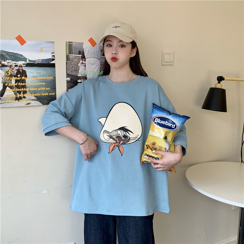 NRVP Áo Thun Nữ Form Rộng Tay Ngắn Thời Trang 2021