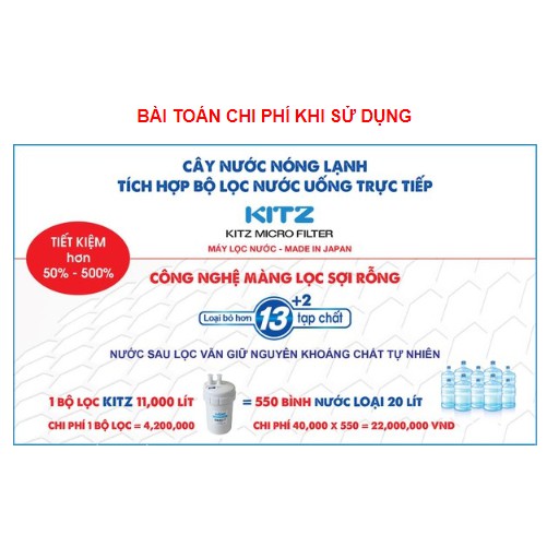 Bộ lọc nước Callme KITZ OSSC4 sử dụng công nghệ màng lọc sợi rỗng, năng lực lọc 8000 lít sản xuất tại Nhật Bản