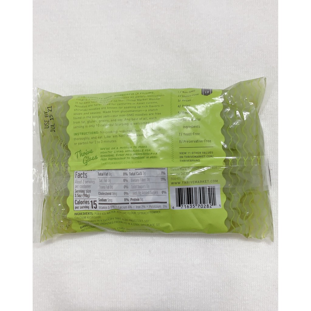 Mì không tinh bột THRIVE MARKET cho chế độ ăn Keto gói 198g.