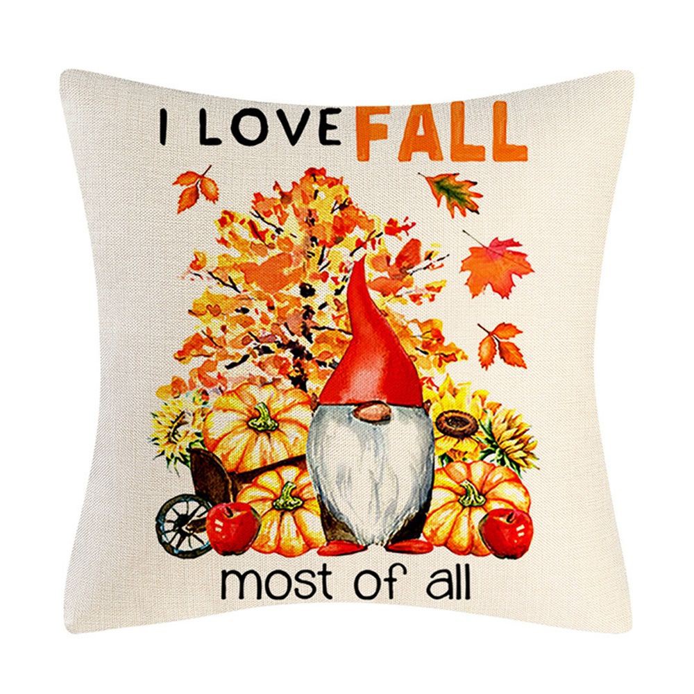 MIOSHOP Fashion Pillow Covers cushion cover Farmhouse Theme Happy Fall Pillowcase New Home Decor Sofa Linen Cushion Thanksgiving Day Pumpkin Car