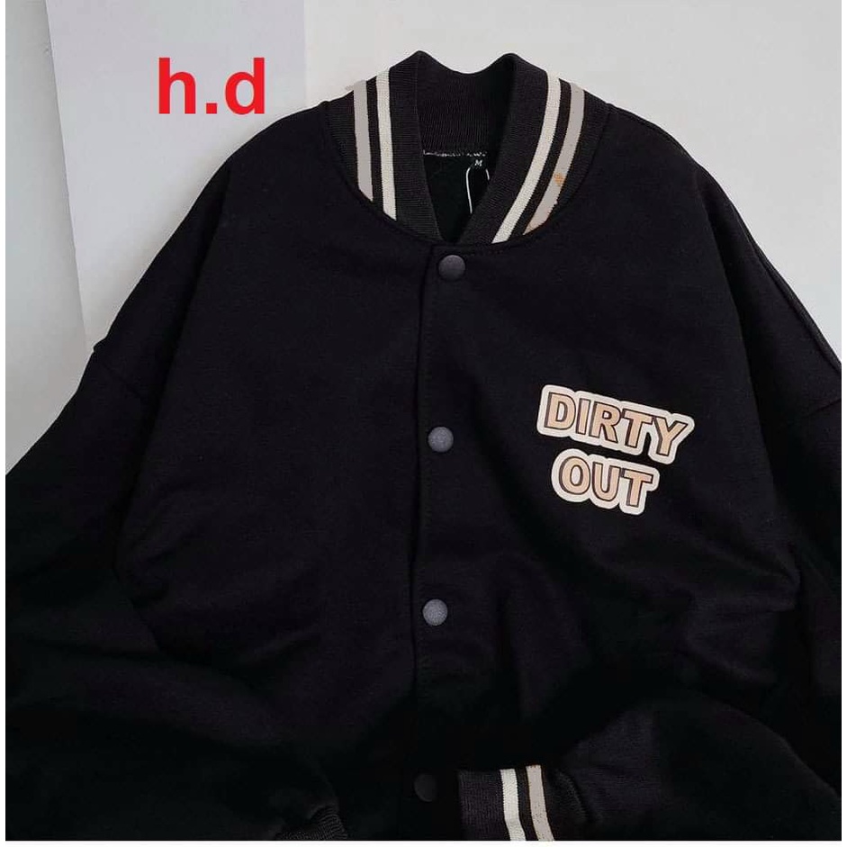 áo khoác bomber chất nỉ in dityr fom rộng unisex